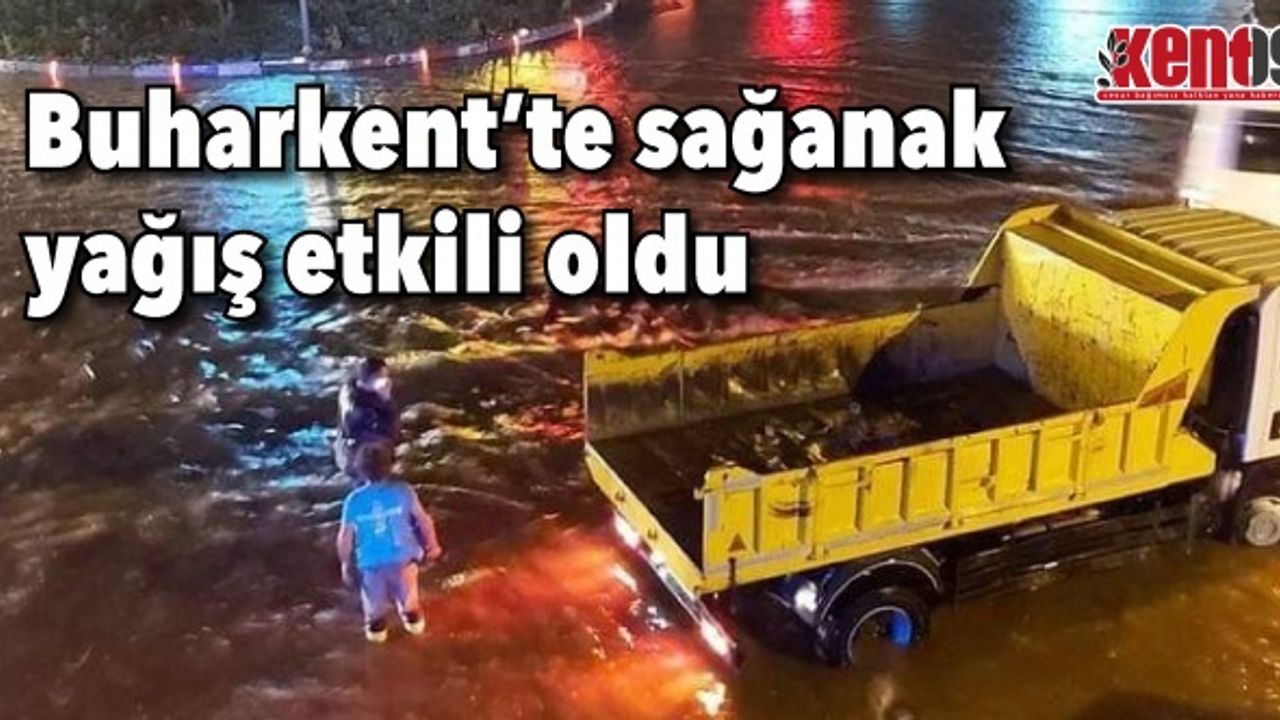 Buharkent'te sağanak yağış etkili oldu
