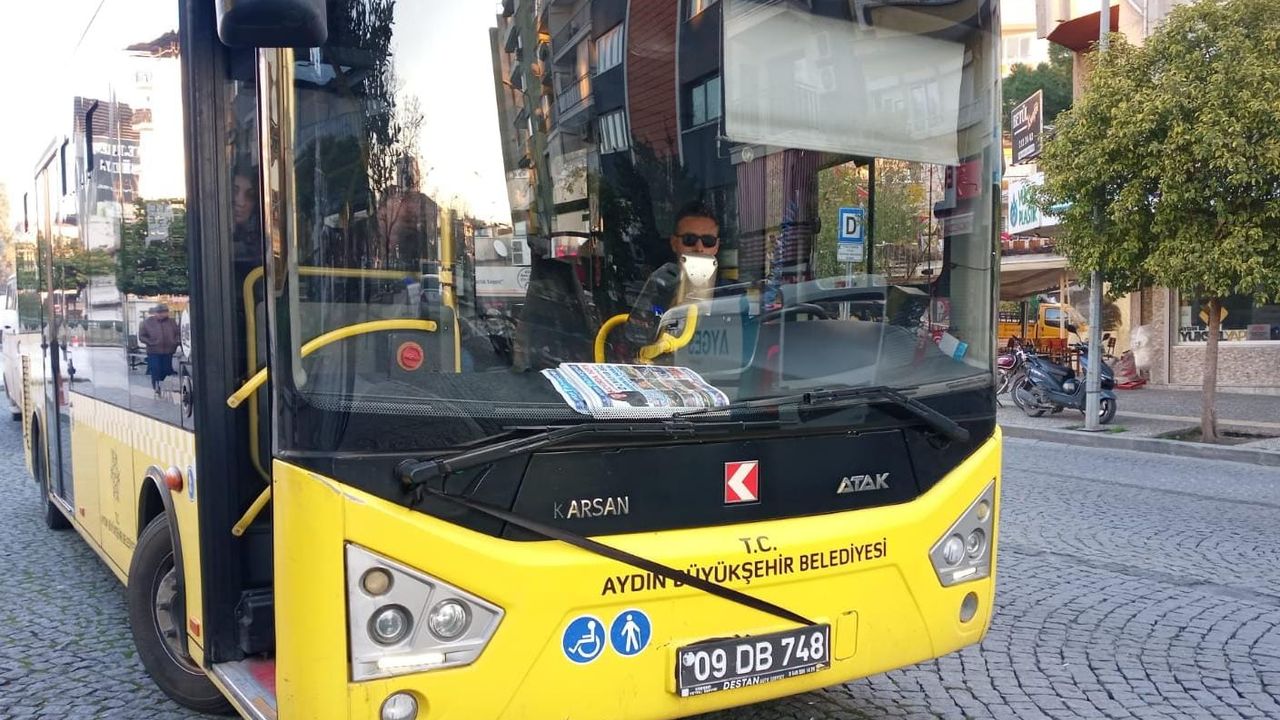 Aydın Büyükşehir Belediyesi Şehitlerimiz için toplu ulaşım araçlarına siyah kurdele astı