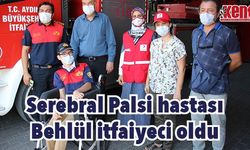Serebral Palsi hastası Behlül itfaiyeci oldu