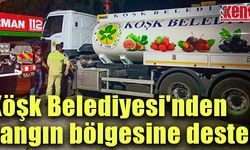 Köşk Belediyesi'nden yangın bölgesine destek