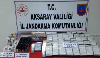 Aksaray’da jandarmadan kaçak sigara operasyonu