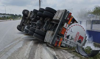 Bandırma’da kimyevi madde yüklü tanker devrildi: 1 yaralı