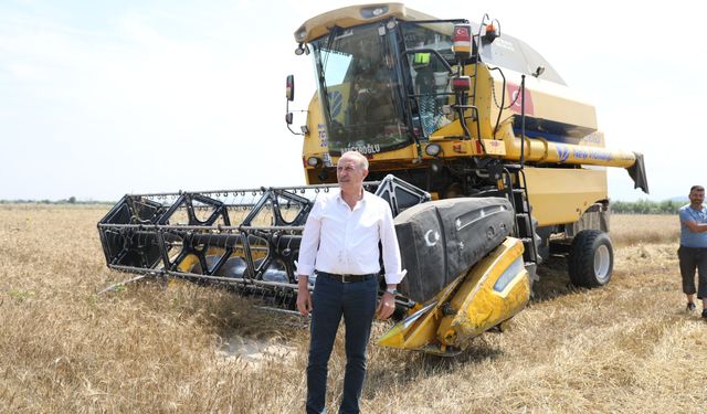 Başkan Atabay, buğday hasadına katıldı