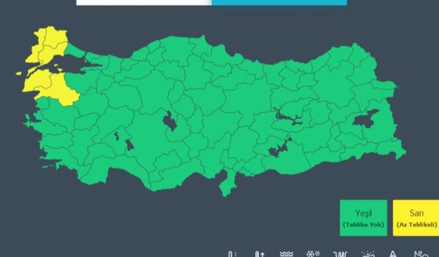 Yeni haftada Marmara'nın batısına 'sarı' uyarı